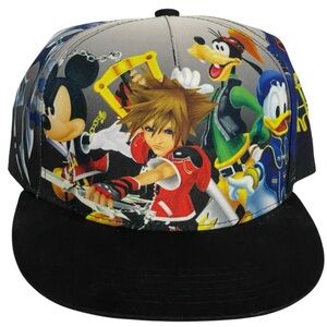KINGDOM HEARTS SNAPBACK HAT DISNEY WRAP-AROUND MICKEY GOOFY SORA DONALD